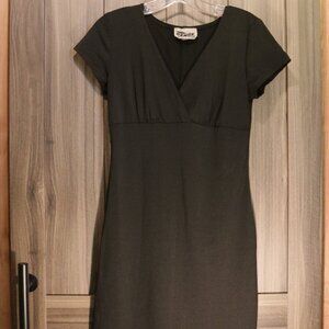 Black Cap Sleeve A-Line Stretch Mini Dress